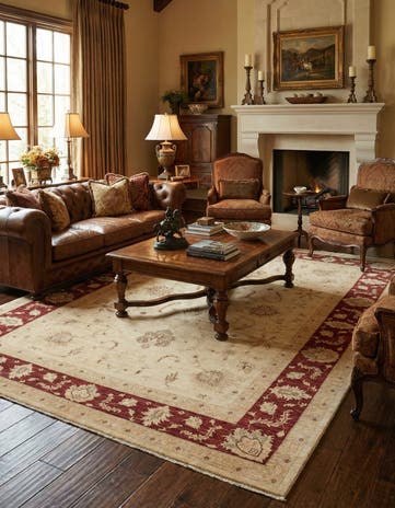 7' 2 x 9' 8 Hand Knotted Peshawar Ziegler Rug