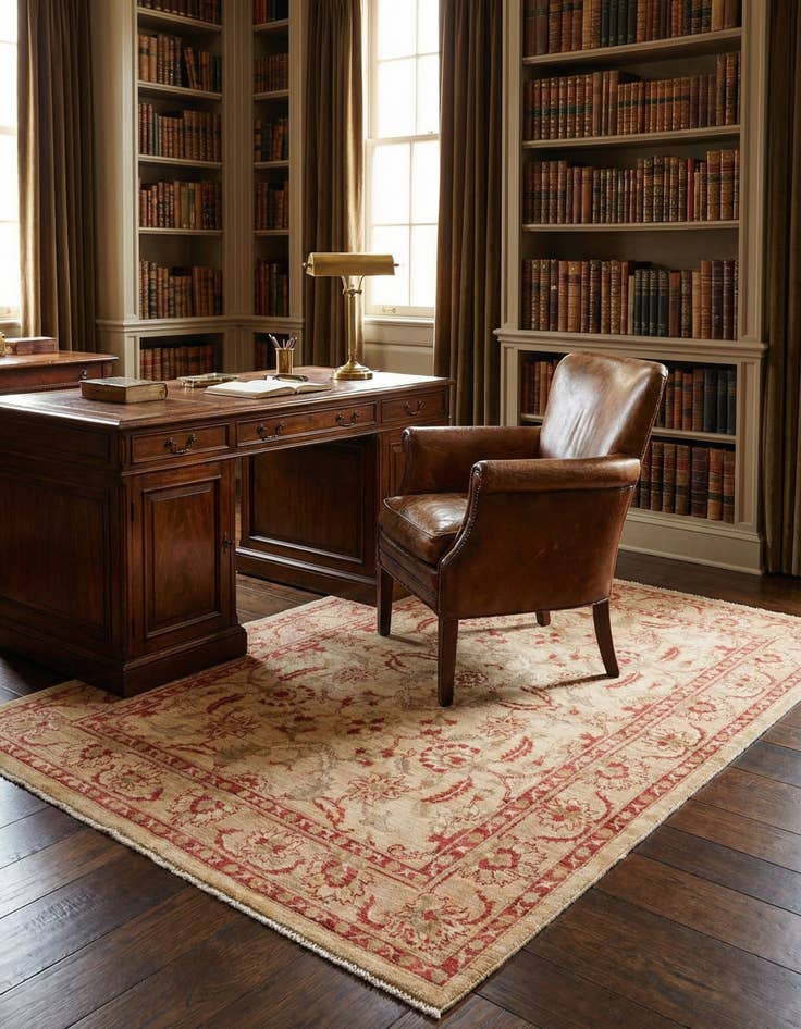 Detail image of 5' 5 x 7' 9  Hand Knotted Peshawar Ziegler Rug