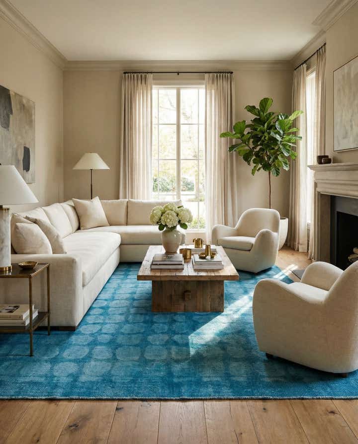 8' x 10' 5 Hand Knotted Darya Wool Rug