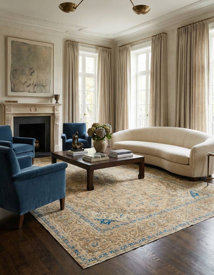 Detail image of 9' 5 x 12' 9  Hand Knotted Ultra Vintage Persian Wool Rug