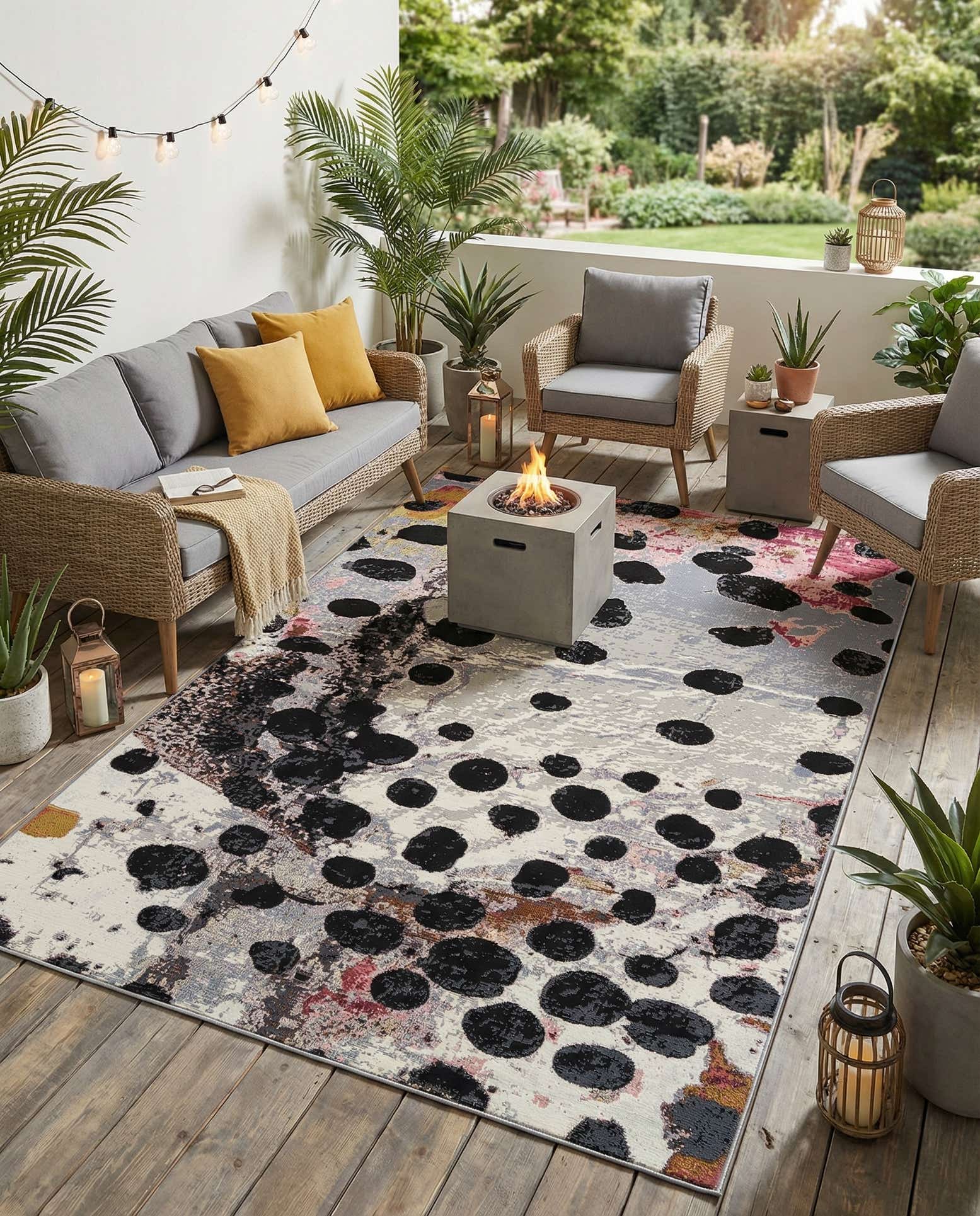 5' 3 x 8' Easy-Clean Modern Indoor / Outdoor Rug