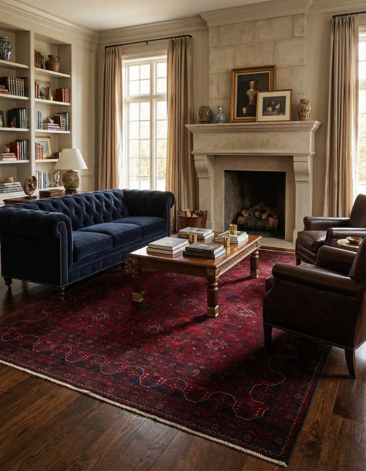 Detail image of 6' 9 x 9' 8  Hand Knotted Khal Mohammadi Wool Rug