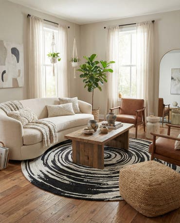  8' x 8'  Hand Braided Chindi Round Rug