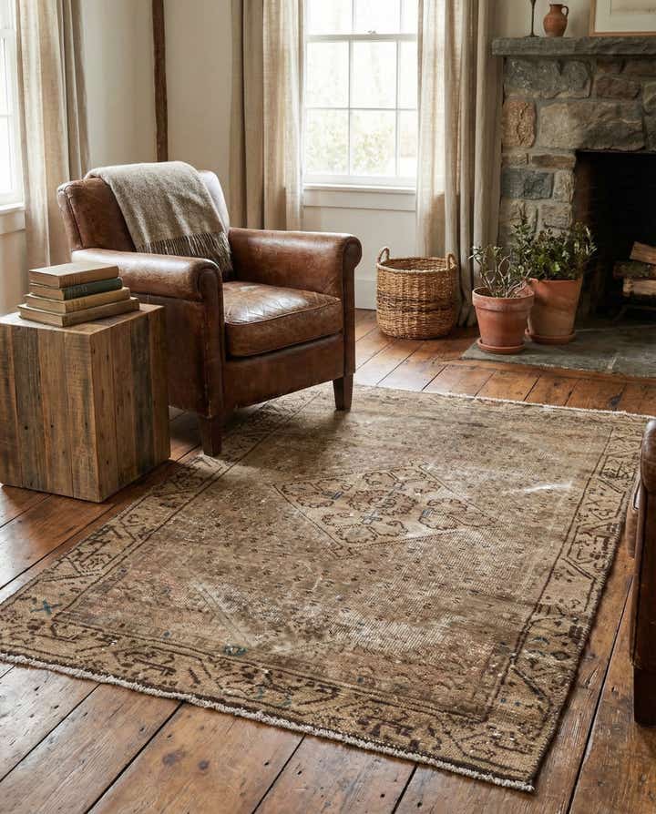 3' x 4' 9 Hand Knotted Ultra Vintage Persian Wool Rug