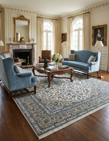 9' 8 x 13' 5 Kashan Wool Rug