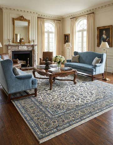 9' 8 x 13' 5 Kashan Wool Rug