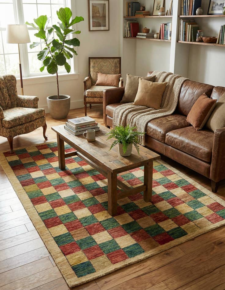 Detail image of  3' 10 x 6'  Hand Knotted Modern Ziegler Oriental Rug