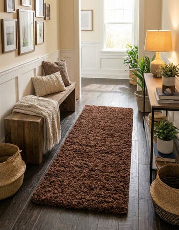 2' x 6' Solid Shag Runner Rug