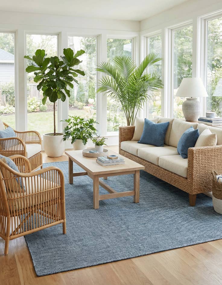 Detail image of 6' x 9'  Washable Solid Indoor / Outdoor Rug