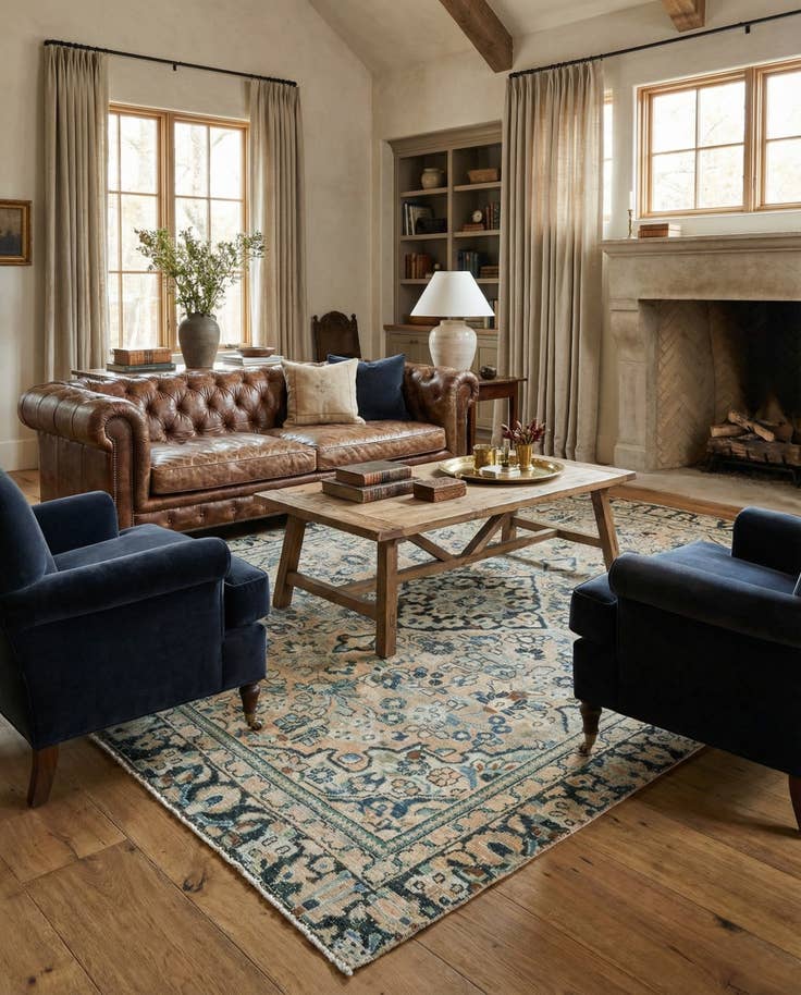 Detail image of 6' 5 x 9' 6 Hand Knotted Ultra Vintage Persian Wool Rug