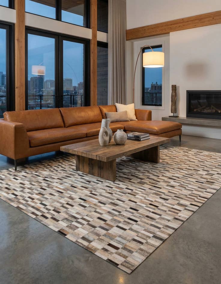 Detail image of 6' x 8' 11 Cowhide Stocks Rug