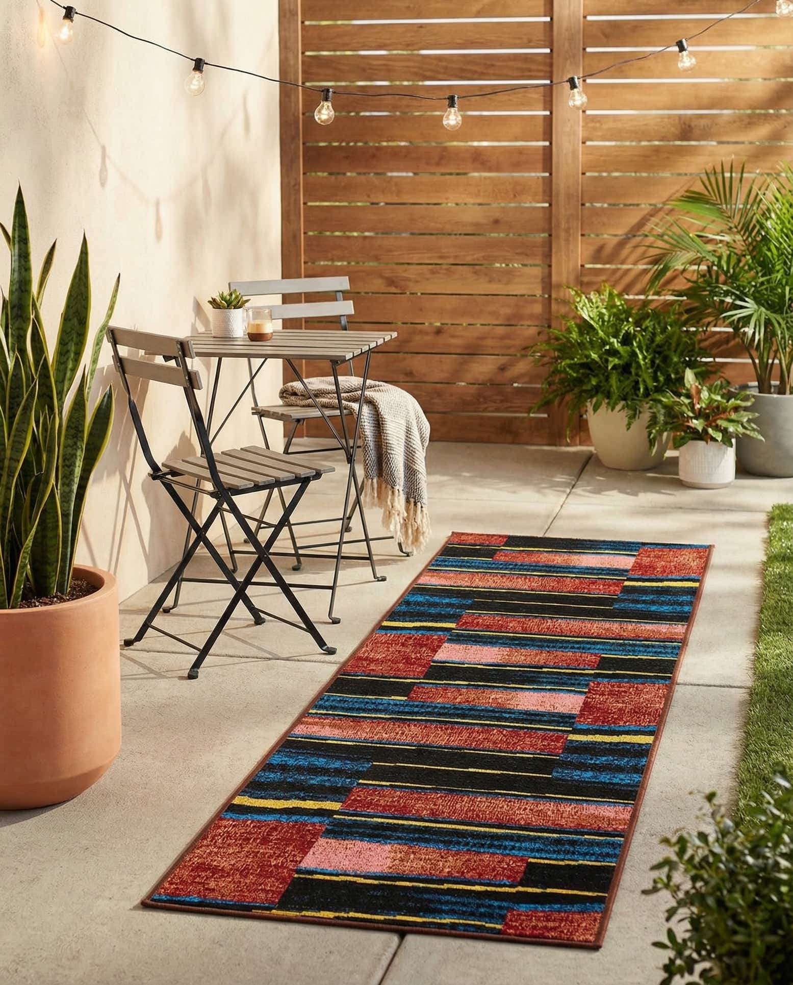 2' x 6' Easy-Clean Modern Indoor / Outdoor Runner Rug
