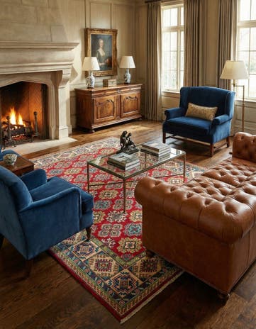 6' x 8' 7 Hand Knotted Kazak Rug