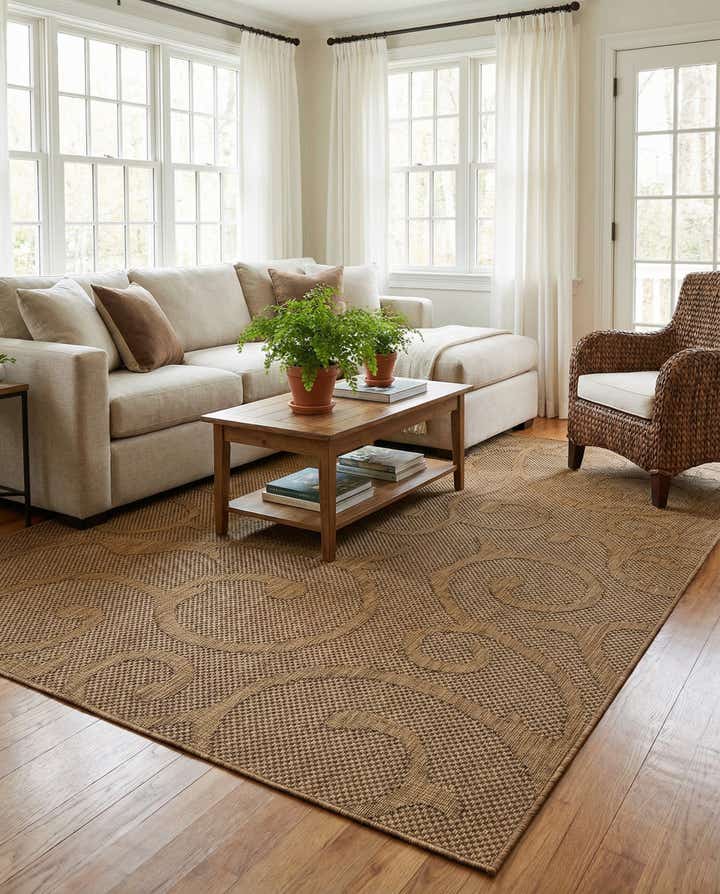 6' x 9' Easy-Clean Botanical Indoor / Outdoor Rug
