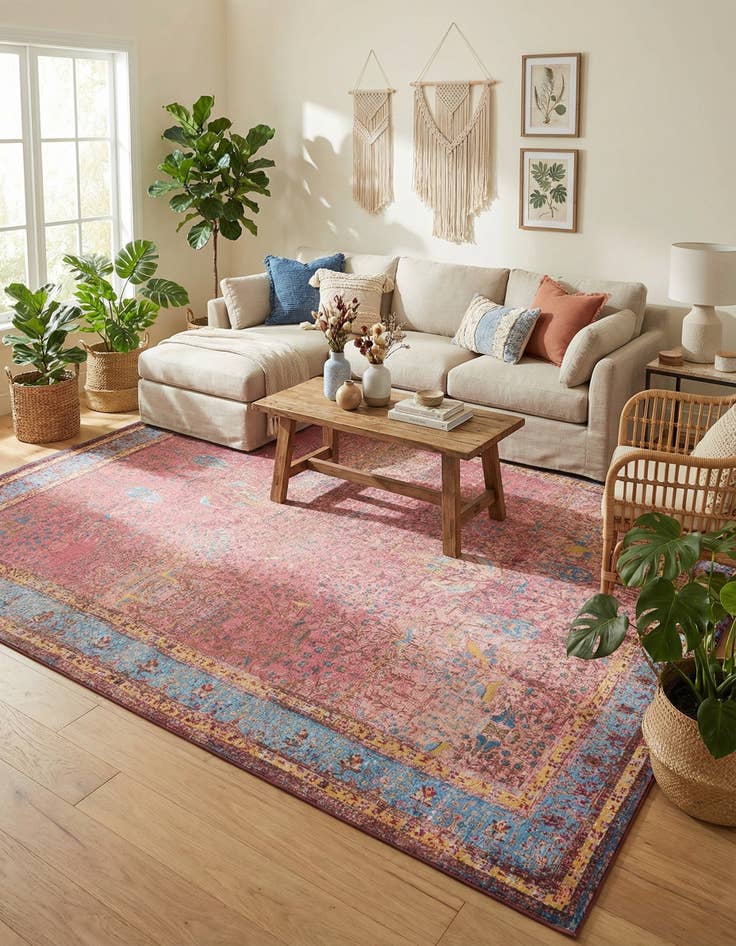 Detail image of 9' x 12' Easy-Clean Traditional Indoor / Outdoor Rug