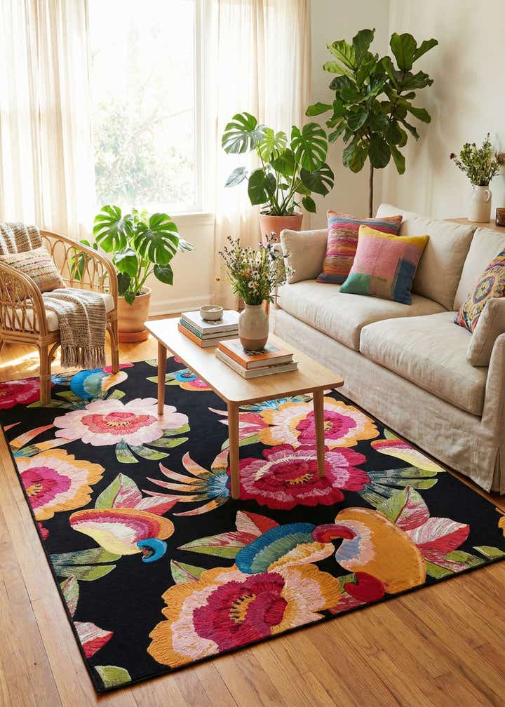7' 10 x 10' Easy-Clean Botanical Indoor / Outdoor Rug