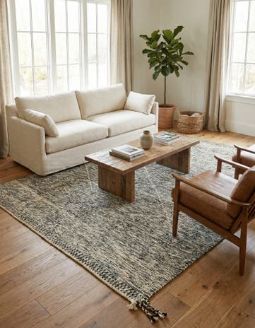 6' 8 x 9' 5 Hand Knotted Moroccan Wool Rug