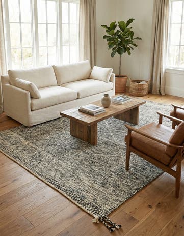 6' 8 x 9' 5 Hand Knotted Moroccan Wool Rug