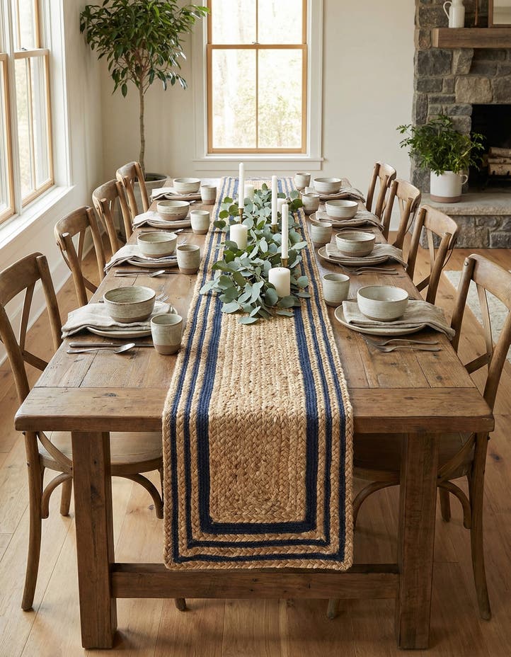 1' 2 x 10' Handmade Braided Jute Table Runn...