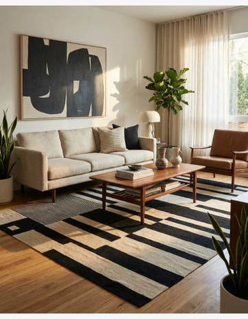 6' 10 x 9' 8 Hand Woven Kilim Modern Wool Rug