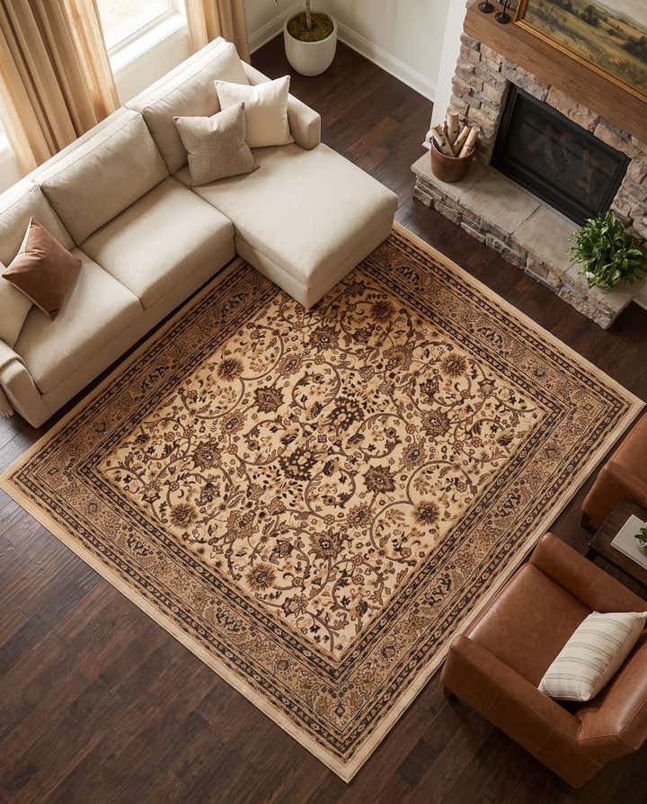 10' x 10' Kashan Design Square Rug