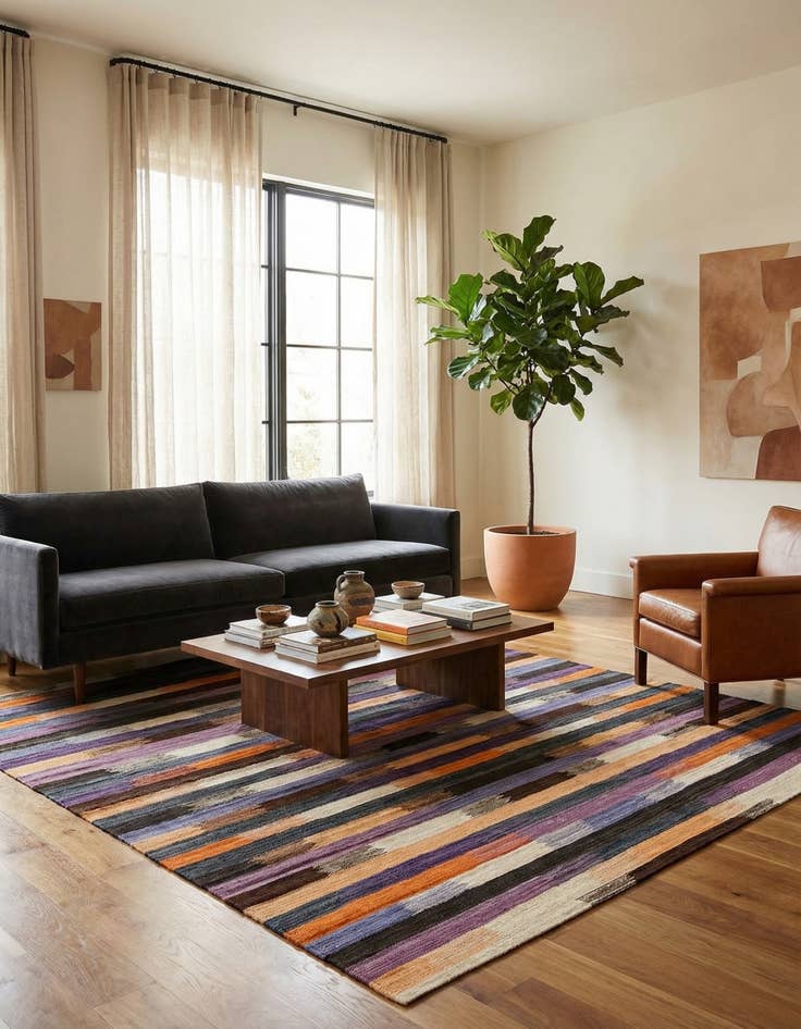 Detail image of 6' 10 x 9' 4  Hand Woven Kilim Modern Wool Rug