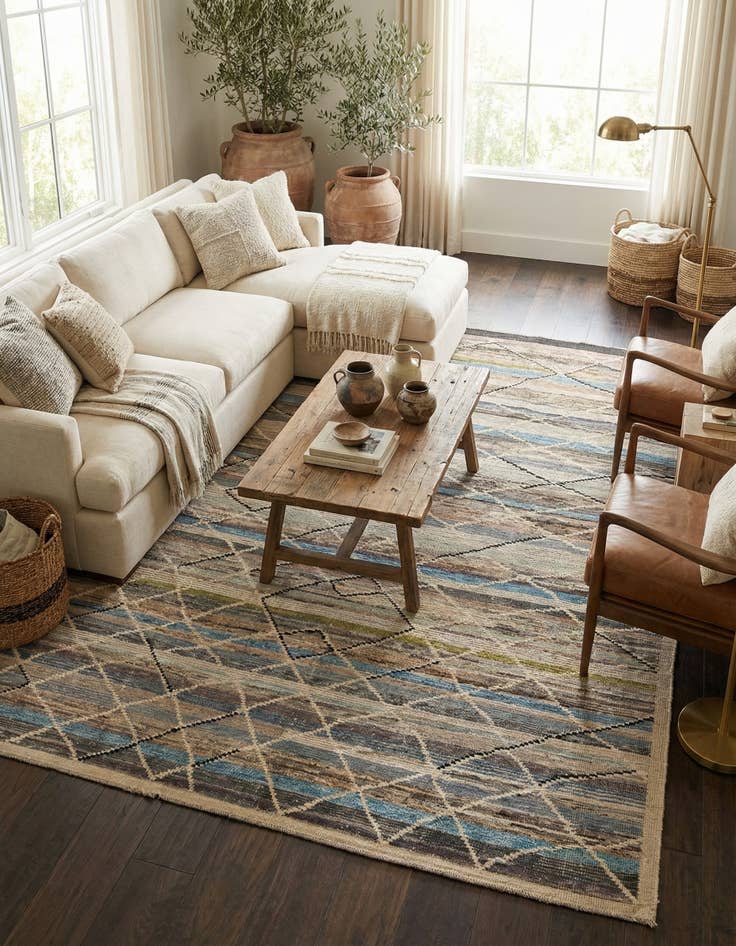 Detail image of 8' 2 x 10'  Hand Knotted Moroccan Wool Rug