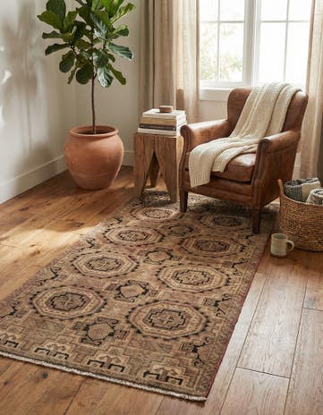 2' 6 x 5' 4 Hand Knotted Ultra Vintage Persian Wool Runner Rug