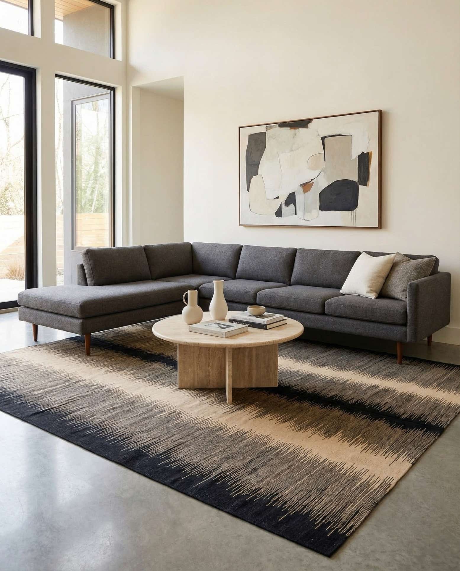 8' 2 x 9' 7 Hand Woven Kilim Modern Wool Rug
