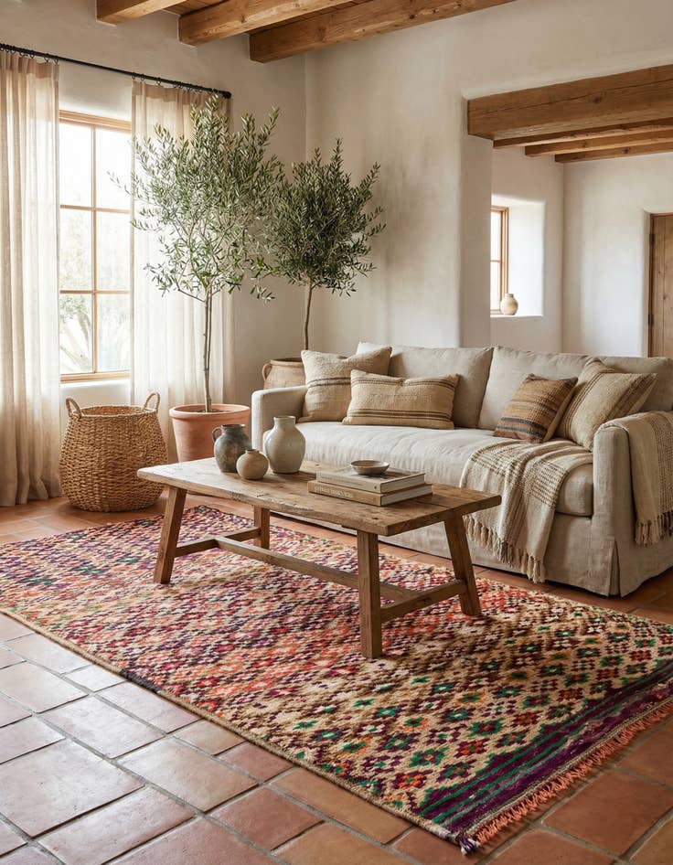 Detail image of 5' x 11' Hand Knotted Moroccan Wool Runner Rug
