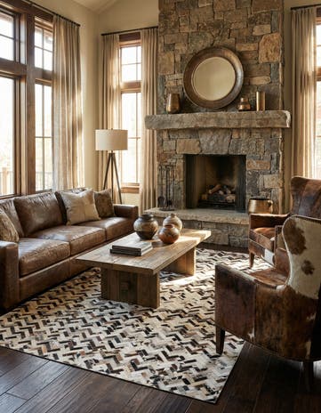 5' x 8' 1 Cowhide Stocks Rug