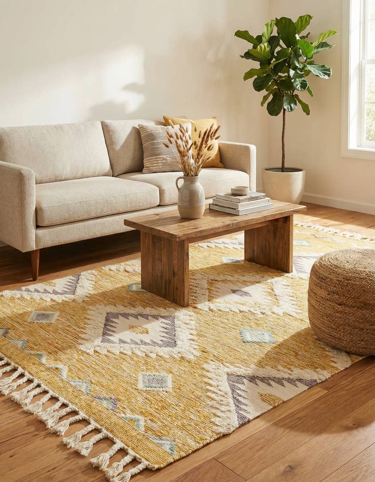 Detail image of  6' 1 x 9'  Hand Woven Arizona Wool Rug