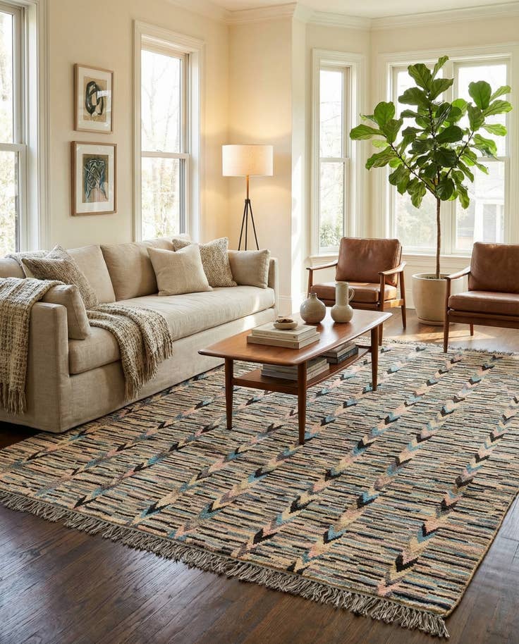 Detail image of 8' 9 x 10' 5 Hand Knotted Moroccan Wool Rug