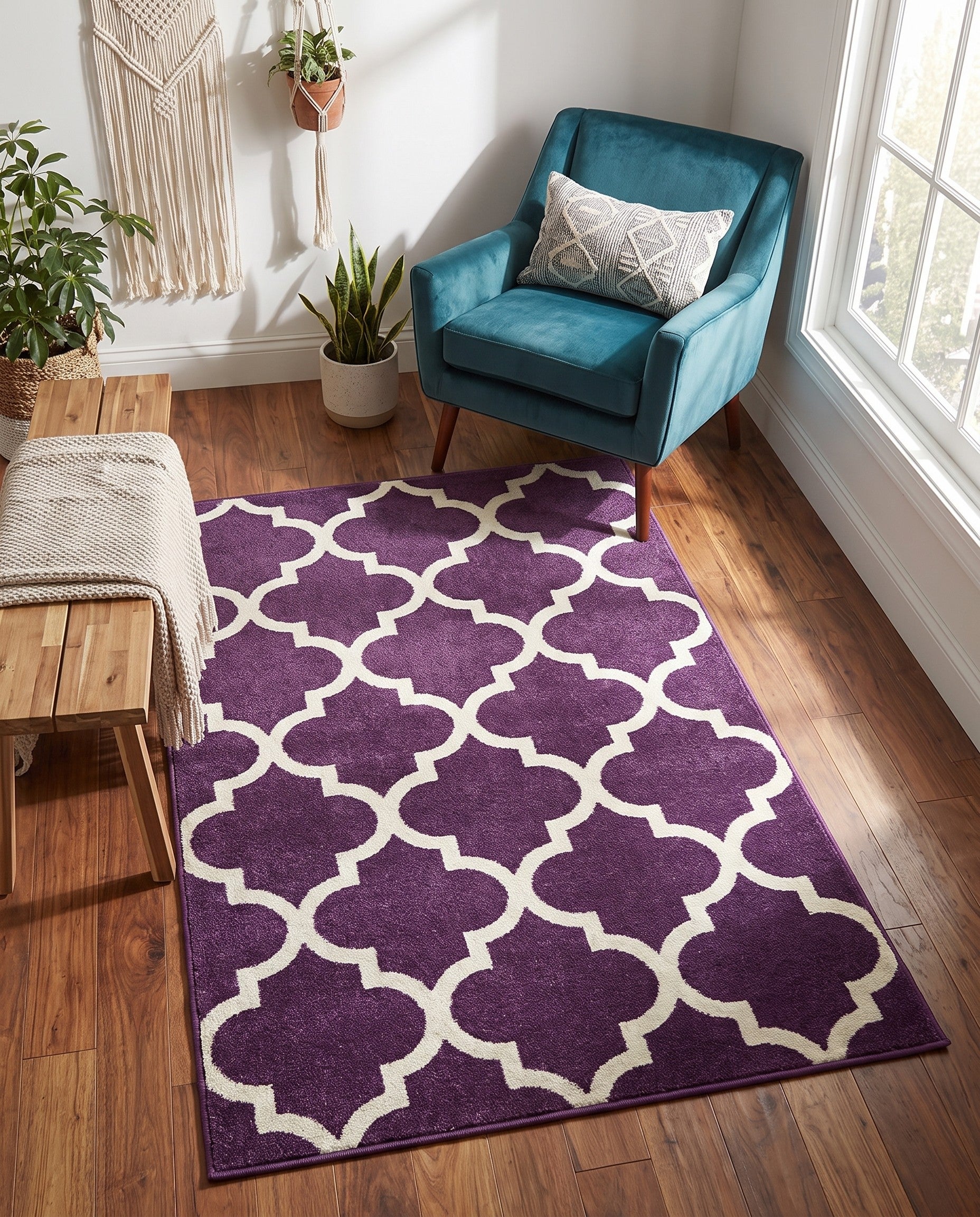 Purple Lattice Rug