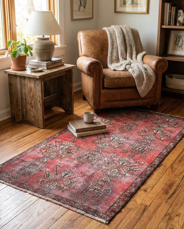 Detail image of 2' 10 x 5' 5 Hand Knotted Ultra Vintage Persian Wool Rug