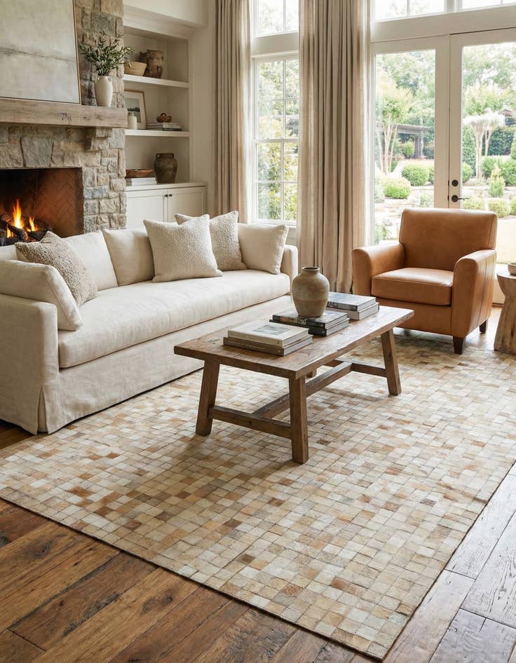 Detail image of  5' 1 x 8' 1 Cowhide - Patchwork Rug