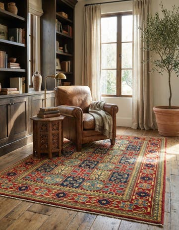 5' x 6' 7 Hand Knotted Kazak Rug
