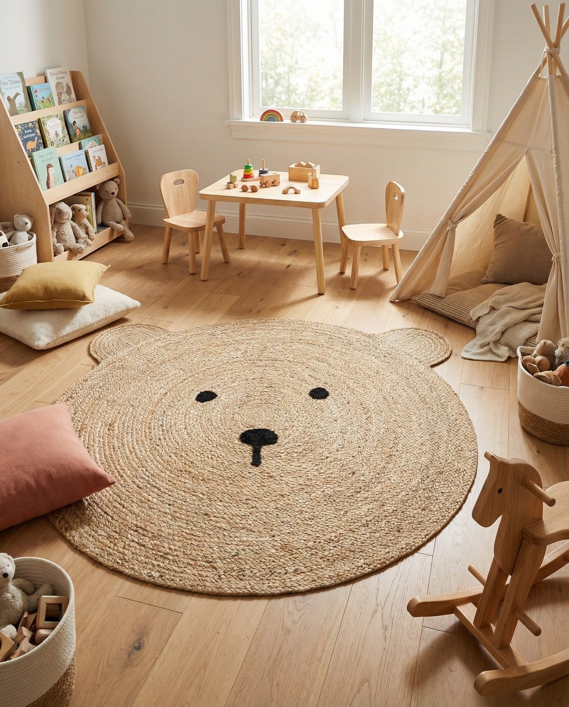  7' 10 x 7' 10 Kids Braided Jute Round Rug
