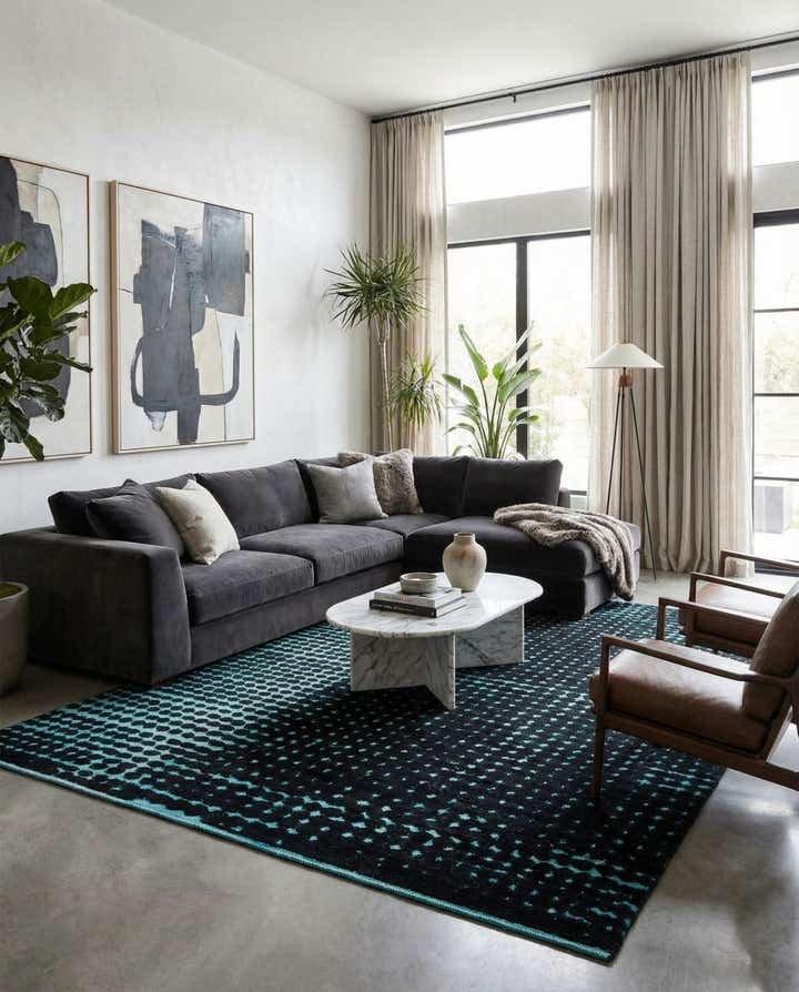 8' x 10' 5 Hand Knotted Darya Wool Rug