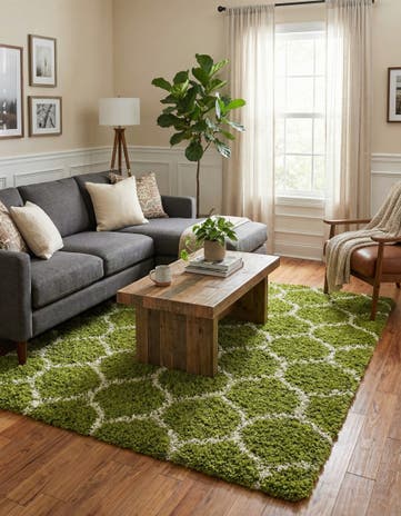 7' 10 x 7' 10 Lattice Shag Square Rug