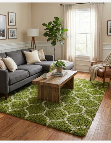 7' 10 x 7' 10 Trellis Shag Square Rug