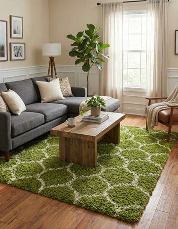 7' 10 x 7' 10 Lattice Shag Square Rug