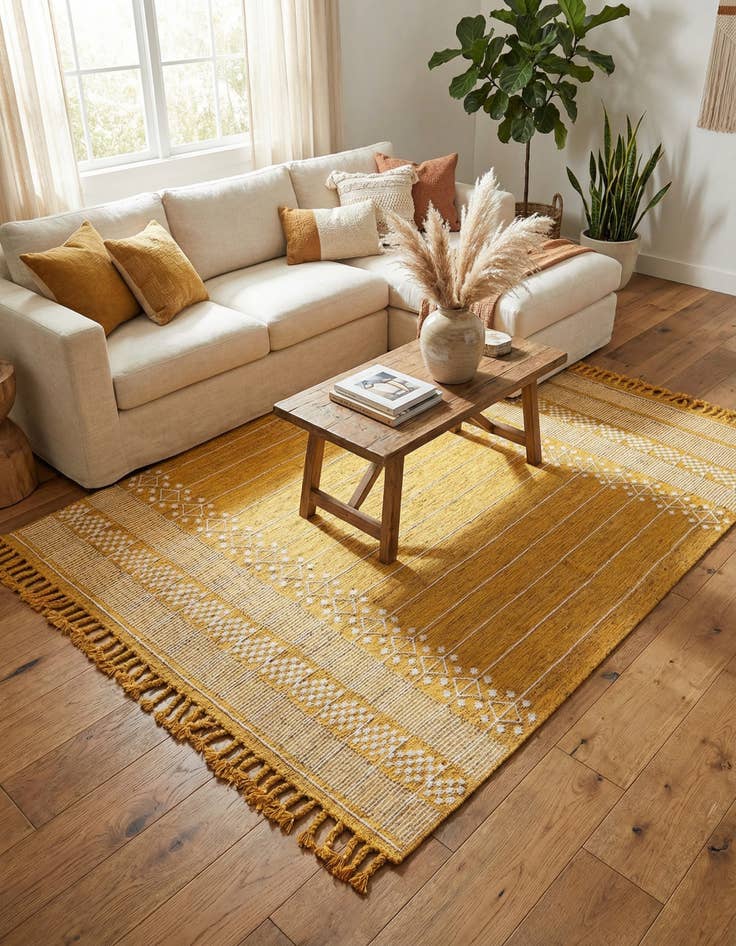 Detail image of  7' 10 x 10'  Washable Eco Bohemian Indoor / Outdoor Rug