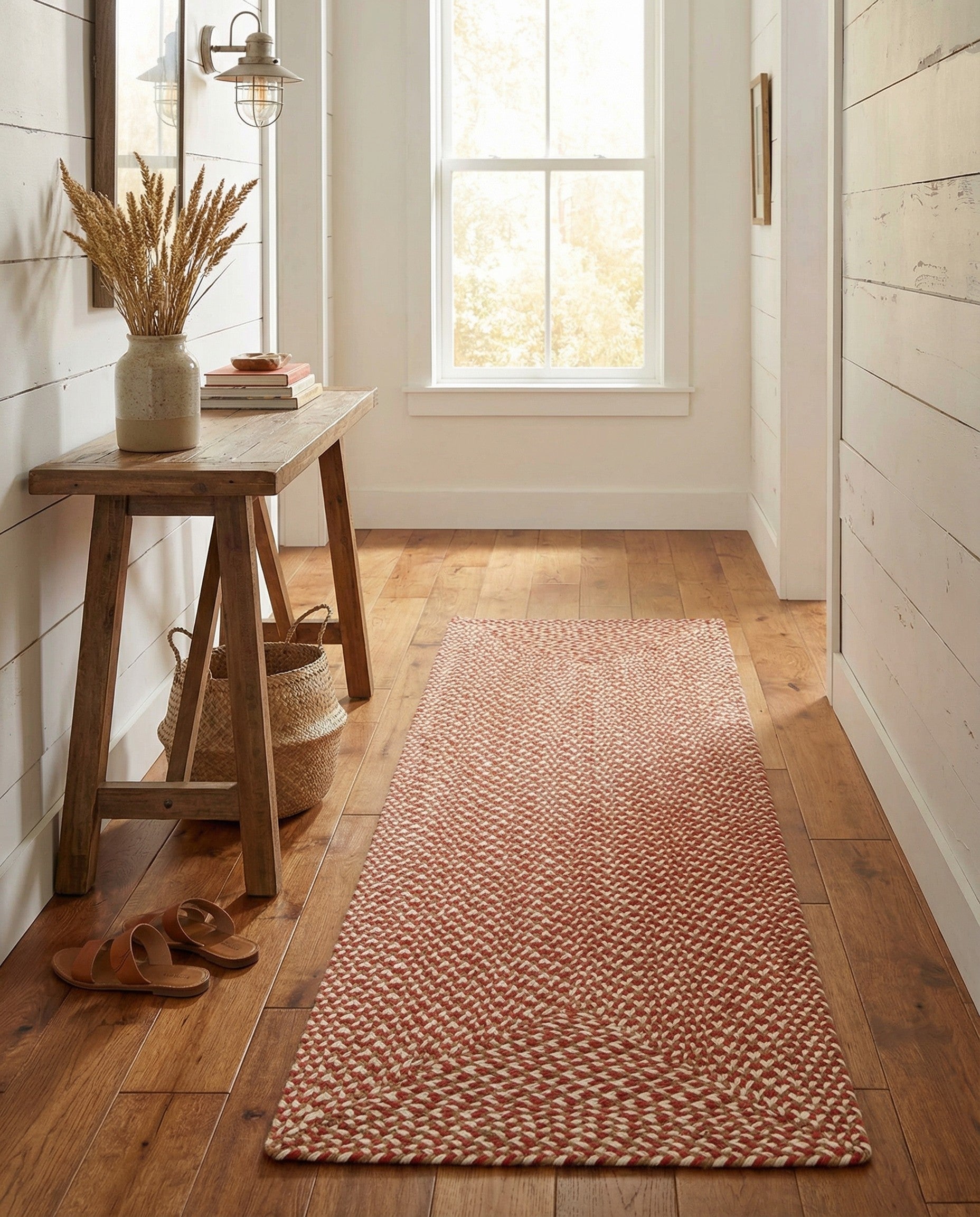  2' x 6' 1  Hand Tweed Braided Jute Runner Rug