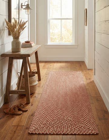 2' x 6' 1 Handmade Tweed Braided Jute Runner Rug