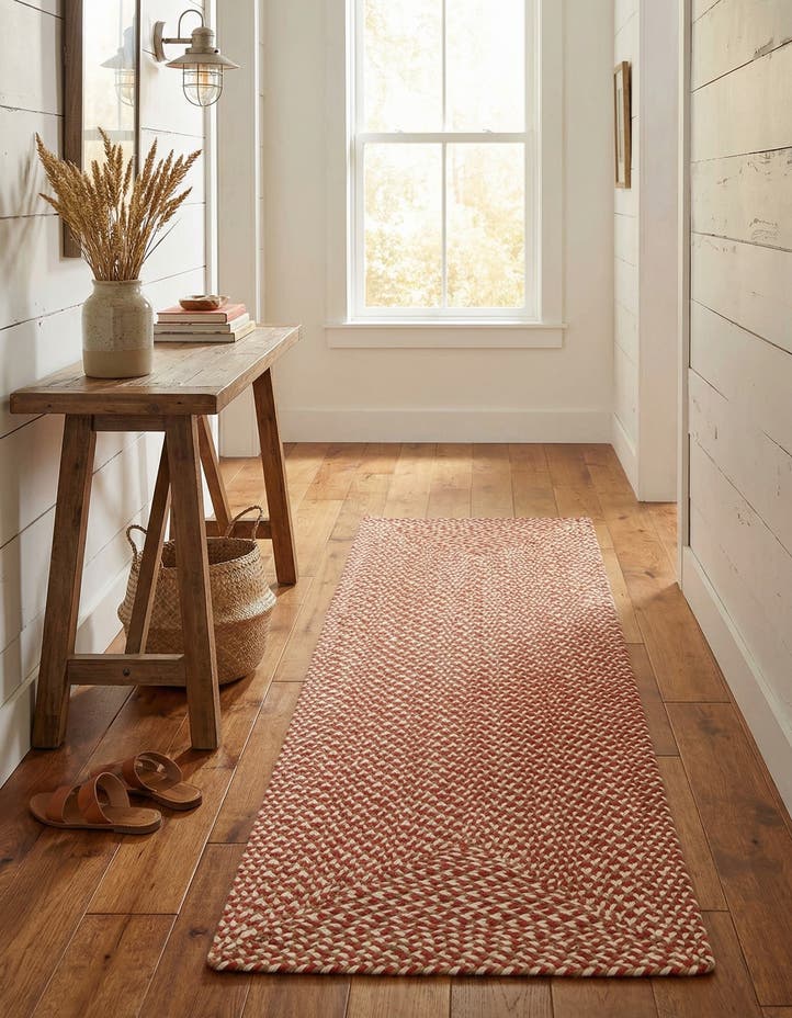2' x 6' 1 Handmade Tweed Braided Jute Runn...