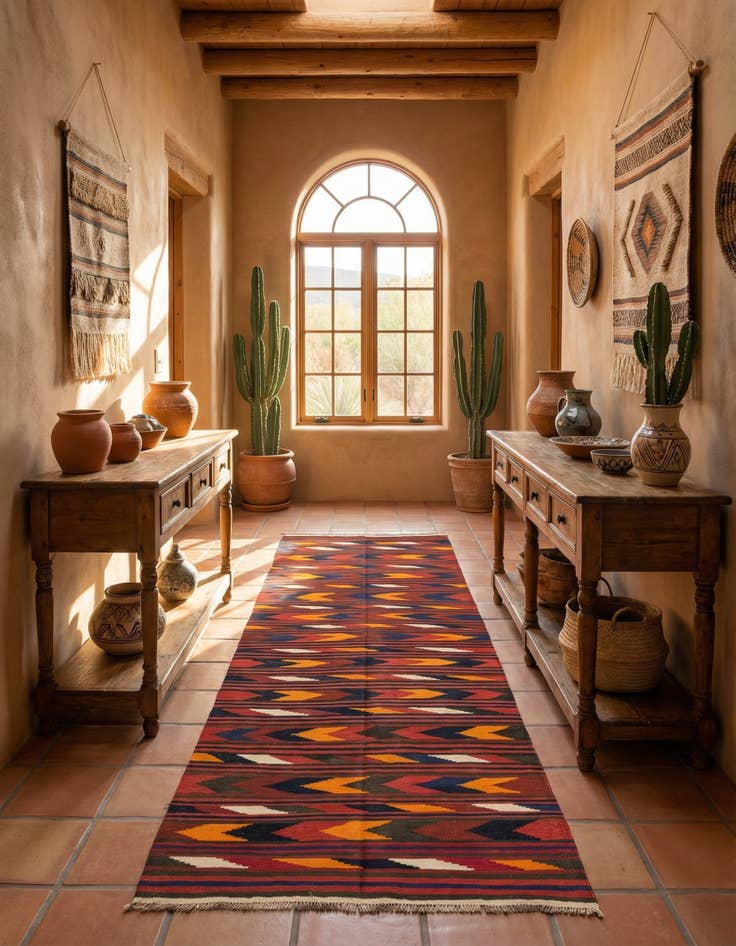 Detail image of 4' x 9' 5  Hand Woven Kilim Afghan Wool Runner Rug