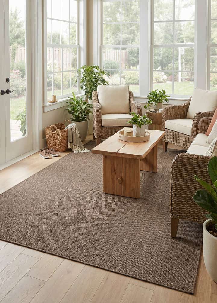 9' x 12' Easy-Clean Solid Indoor / Outdoor Rug