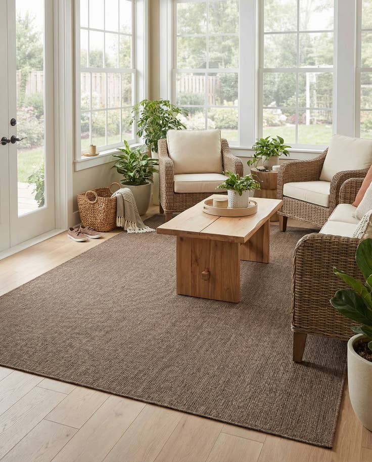 Detail image of 9' x 12' Easy-Clean Solid Indoor / Outdoor Rug