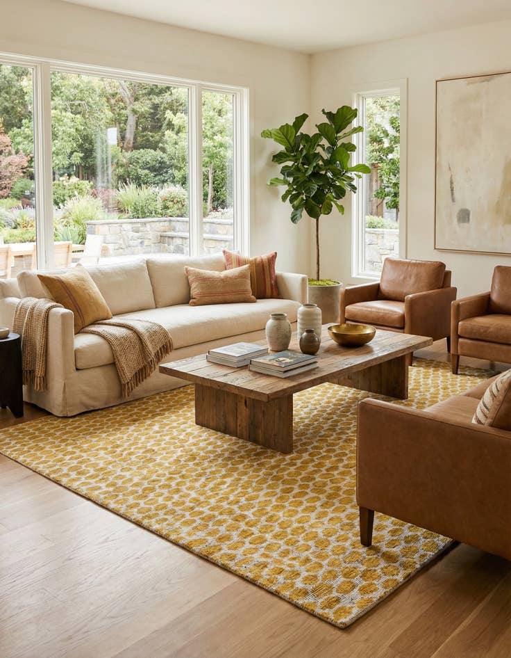 Detail image of 6' 1 x 9'  Hand Knotted Darya Wool Rug